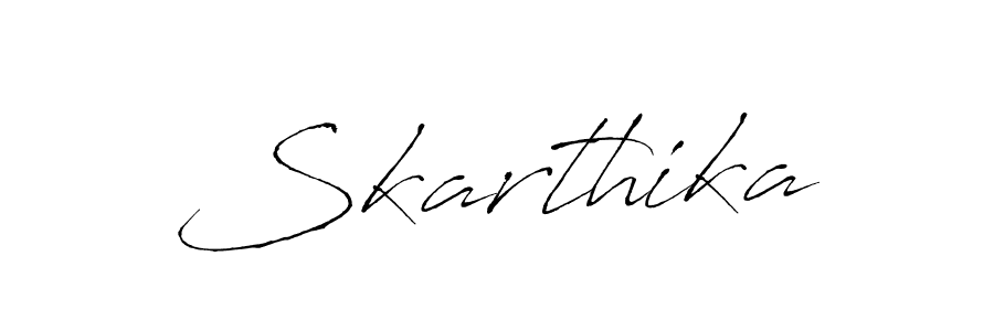 Use a signature maker to create a handwritten signature online. With this signature software, you can design (Antro_Vectra) your own signature for name Skarthika. Skarthika signature style 6 images and pictures png