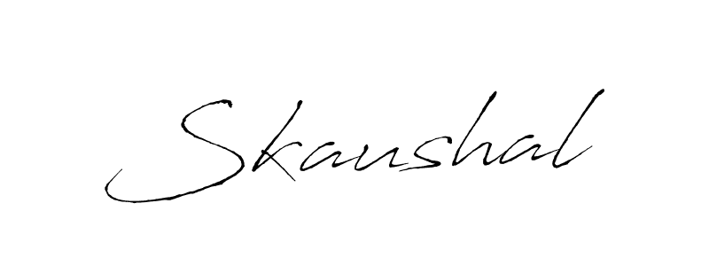 Make a beautiful signature design for name Skaushal. With this signature (Antro_Vectra) style, you can create a handwritten signature for free. Skaushal signature style 6 images and pictures png