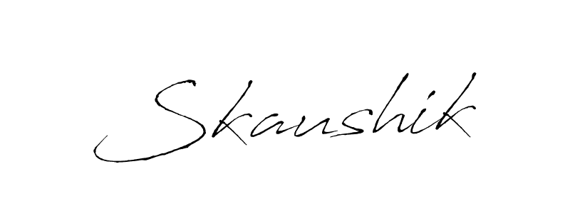 Design your own signature with our free online signature maker. With this signature software, you can create a handwritten (Antro_Vectra) signature for name Skaushik. Skaushik signature style 6 images and pictures png