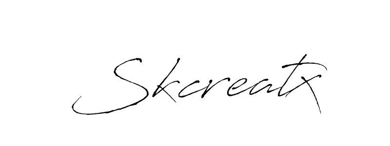 How to make Skcreatx name signature. Use Antro_Vectra style for creating short signs online. This is the latest handwritten sign. Skcreatx signature style 6 images and pictures png