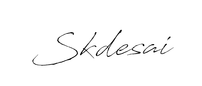 if you are searching for the best signature style for your name Skdesai. so please give up your signature search. here we have designed multiple signature styles  using Antro_Vectra. Skdesai signature style 6 images and pictures png