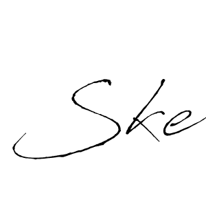 How to make Ske signature? Antro_Vectra is a professional autograph style. Create handwritten signature for Ske name. Ske signature style 6 images and pictures png