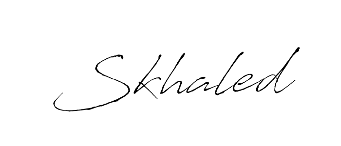 Use a signature maker to create a handwritten signature online. With this signature software, you can design (Antro_Vectra) your own signature for name Skhaled. Skhaled signature style 6 images and pictures png