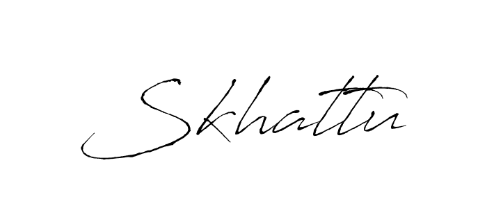 if you are searching for the best signature style for your name Skhattu. so please give up your signature search. here we have designed multiple signature styles  using Antro_Vectra. Skhattu signature style 6 images and pictures png