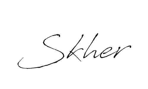 Also You can easily find your signature by using the search form. We will create Skher name handwritten signature images for you free of cost using Antro_Vectra sign style. Skher signature style 6 images and pictures png