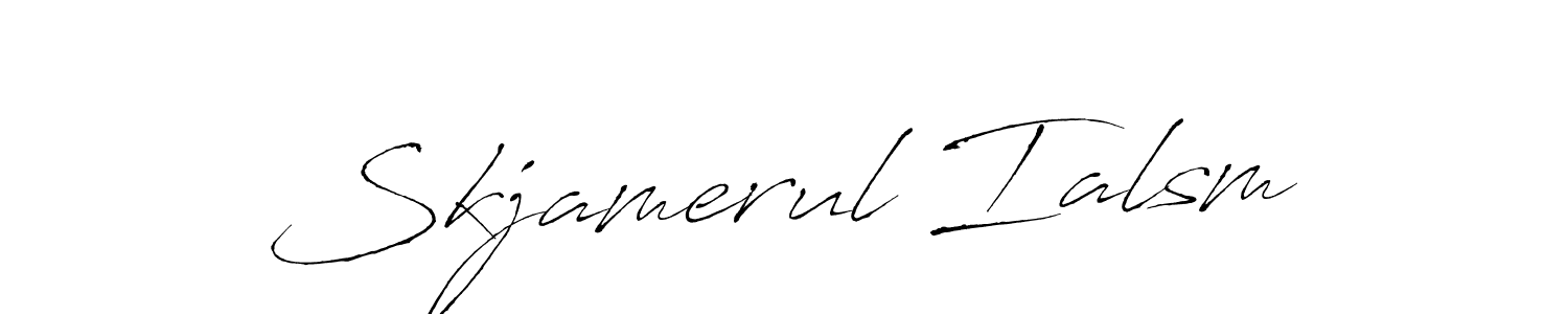 How to make Skjamerul Ialsm signature? Antro_Vectra is a professional autograph style. Create handwritten signature for Skjamerul Ialsm name. Skjamerul Ialsm signature style 6 images and pictures png