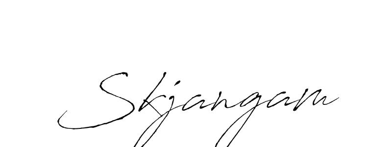 if you are searching for the best signature style for your name Skjangam. so please give up your signature search. here we have designed multiple signature styles  using Antro_Vectra. Skjangam signature style 6 images and pictures png