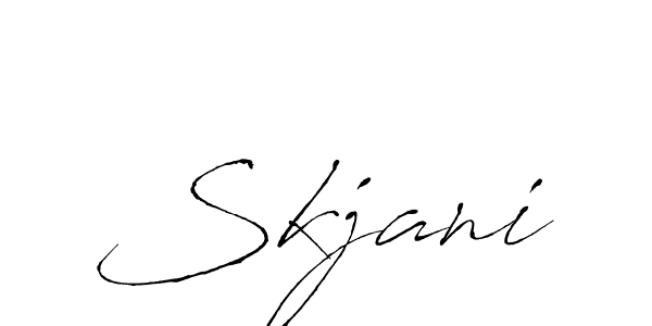 Use a signature maker to create a handwritten signature online. With this signature software, you can design (Antro_Vectra) your own signature for name Skjani. Skjani signature style 6 images and pictures png