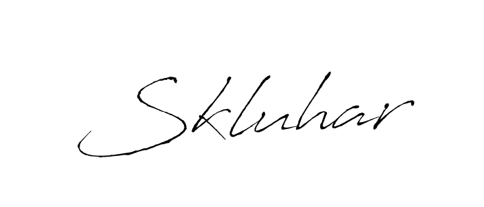 Antro_Vectra is a professional signature style that is perfect for those who want to add a touch of class to their signature. It is also a great choice for those who want to make their signature more unique. Get Skluhar name to fancy signature for free. Skluhar signature style 6 images and pictures png
