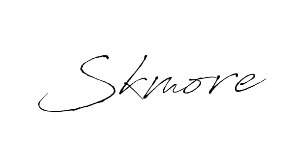 How to make Skmore signature? Antro_Vectra is a professional autograph style. Create handwritten signature for Skmore name. Skmore signature style 6 images and pictures png