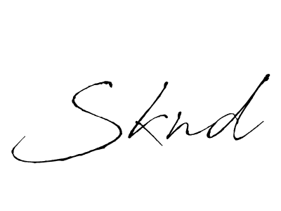 Use a signature maker to create a handwritten signature online. With this signature software, you can design (Antro_Vectra) your own signature for name Sknd. Sknd signature style 6 images and pictures png