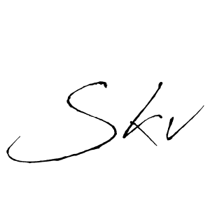 Also You can easily find your signature by using the search form. We will create Skv name handwritten signature images for you free of cost using Antro_Vectra sign style. Skv signature style 6 images and pictures png