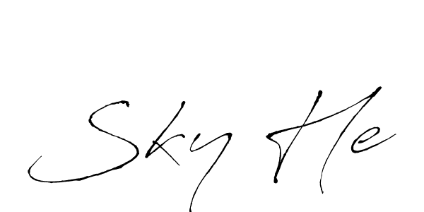 Design your own signature with our free online signature maker. With this signature software, you can create a handwritten (Antro_Vectra) signature for name Sky He. Sky He signature style 6 images and pictures png