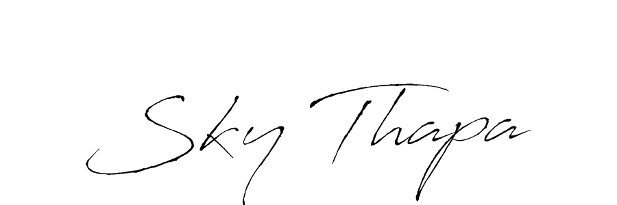 Use a signature maker to create a handwritten signature online. With this signature software, you can design (Antro_Vectra) your own signature for name Sky Thapa. Sky Thapa signature style 6 images and pictures png