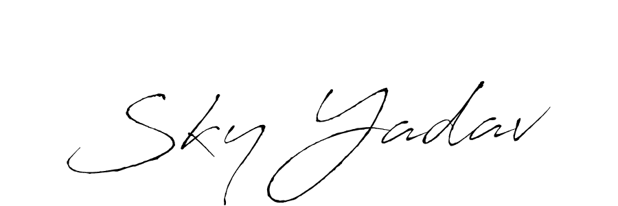 Make a beautiful signature design for name Sky Yadav. With this signature (Antro_Vectra) style, you can create a handwritten signature for free. Sky Yadav signature style 6 images and pictures png