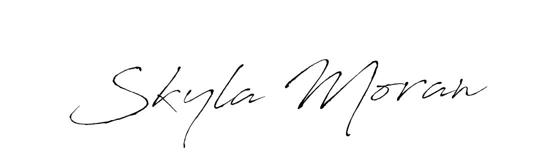 Create a beautiful signature design for name Skyla Moran. With this signature (Antro_Vectra) fonts, you can make a handwritten signature for free. Skyla Moran signature style 6 images and pictures png