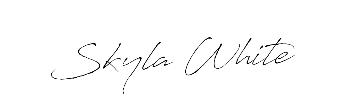 Make a beautiful signature design for name Skyla White. With this signature (Antro_Vectra) style, you can create a handwritten signature for free. Skyla White signature style 6 images and pictures png