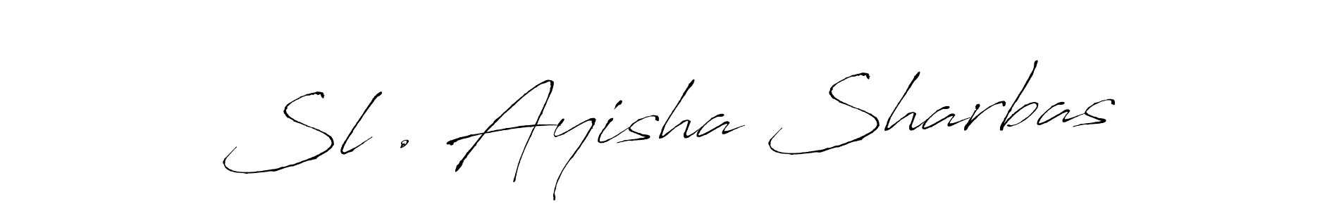 if you are searching for the best signature style for your name Sl . Ayisha Sharbas. so please give up your signature search. here we have designed multiple signature styles  using Antro_Vectra. Sl . Ayisha Sharbas signature style 6 images and pictures png