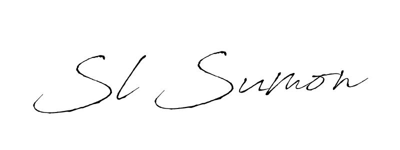 Sl Sumon stylish signature style. Best Handwritten Sign (Antro_Vectra) for my name. Handwritten Signature Collection Ideas for my name Sl Sumon. Sl Sumon signature style 6 images and pictures png