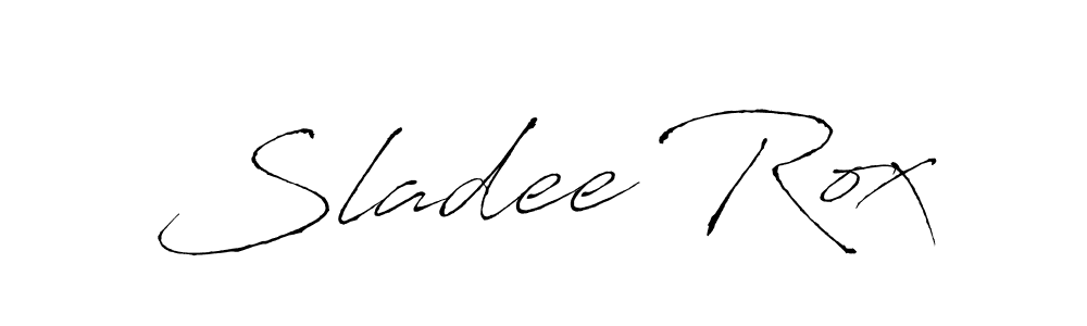 Antro_Vectra is a professional signature style that is perfect for those who want to add a touch of class to their signature. It is also a great choice for those who want to make their signature more unique. Get Sladee Rox name to fancy signature for free. Sladee Rox signature style 6 images and pictures png