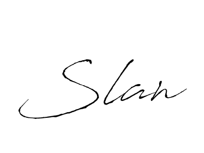 Design your own signature with our free online signature maker. With this signature software, you can create a handwritten (Antro_Vectra) signature for name Slan. Slan signature style 6 images and pictures png