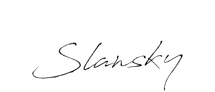 How to make Slansky signature? Antro_Vectra is a professional autograph style. Create handwritten signature for Slansky name. Slansky signature style 6 images and pictures png