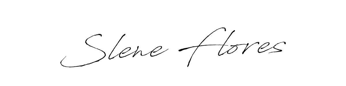 How to make Slene Flores name signature. Use Antro_Vectra style for creating short signs online. This is the latest handwritten sign. Slene Flores signature style 6 images and pictures png