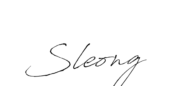 Design your own signature with our free online signature maker. With this signature software, you can create a handwritten (Antro_Vectra) signature for name Sleong. Sleong signature style 6 images and pictures png