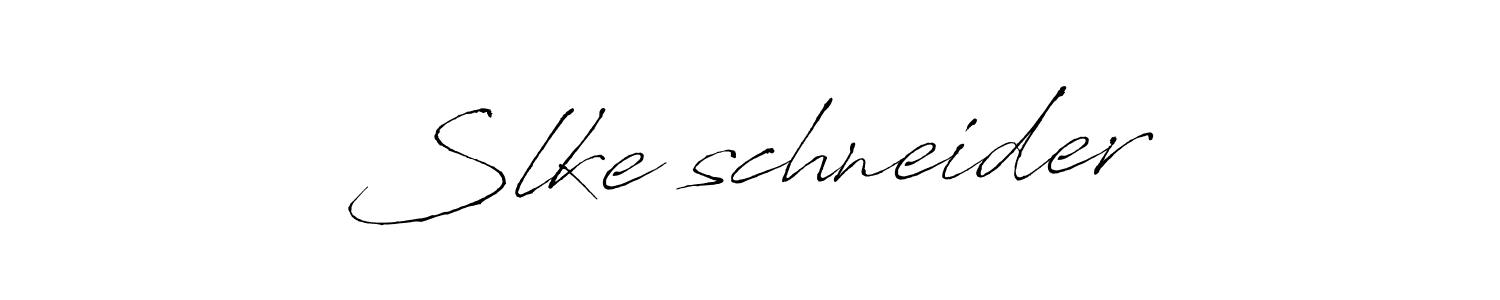 Make a beautiful signature design for name Slke schneider. With this signature (Antro_Vectra) style, you can create a handwritten signature for free. Slke schneider signature style 6 images and pictures png