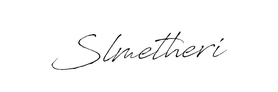 How to make Slmetheri name signature. Use Antro_Vectra style for creating short signs online. This is the latest handwritten sign. Slmetheri signature style 6 images and pictures png