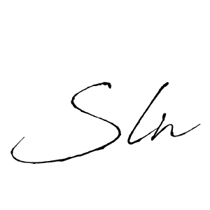 Make a beautiful signature design for name Sln. With this signature (Antro_Vectra) style, you can create a handwritten signature for free. Sln signature style 6 images and pictures png