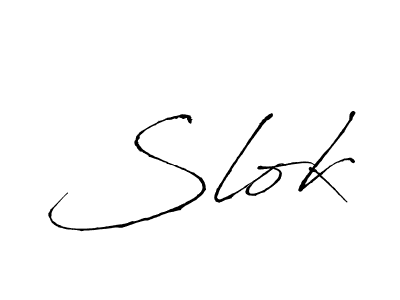 Make a beautiful signature design for name Slok. With this signature (Antro_Vectra) style, you can create a handwritten signature for free. Slok signature style 6 images and pictures png