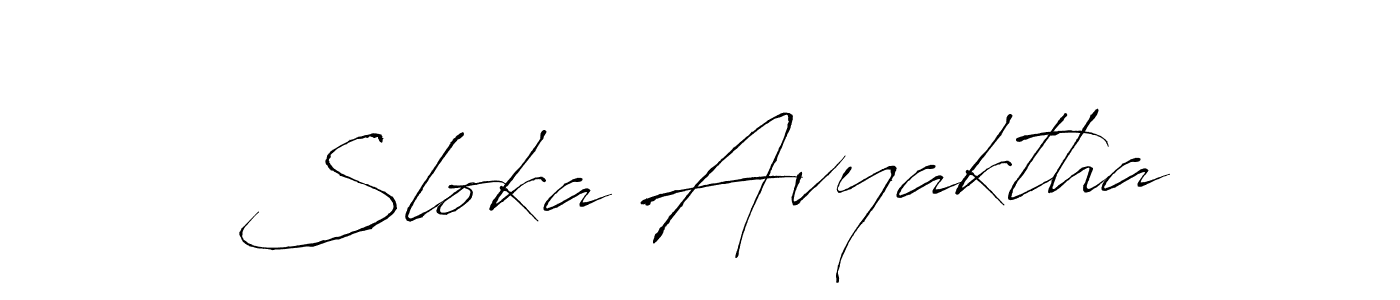 Use a signature maker to create a handwritten signature online. With this signature software, you can design (Antro_Vectra) your own signature for name Sloka Avyaktha. Sloka Avyaktha signature style 6 images and pictures png