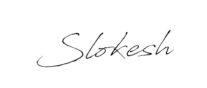 Use a signature maker to create a handwritten signature online. With this signature software, you can design (Antro_Vectra) your own signature for name Slokesh. Slokesh signature style 6 images and pictures png