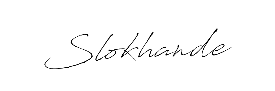 How to make Slokhande signature? Antro_Vectra is a professional autograph style. Create handwritten signature for Slokhande name. Slokhande signature style 6 images and pictures png