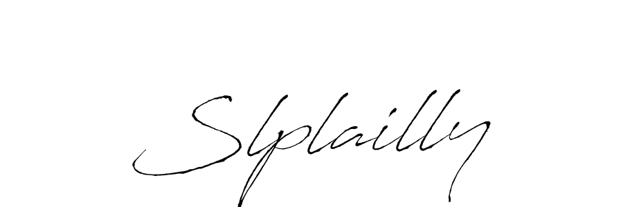 The best way (Antro_Vectra) to make a short signature is to pick only two or three words in your name. The name Slplailly include a total of six letters. For converting this name. Slplailly signature style 6 images and pictures png