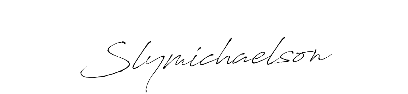 Make a beautiful signature design for name Slymichaelson. With this signature (Antro_Vectra) style, you can create a handwritten signature for free. Slymichaelson signature style 6 images and pictures png