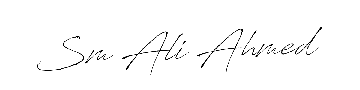 Design your own signature with our free online signature maker. With this signature software, you can create a handwritten (Antro_Vectra) signature for name Sm Ali Ahmed. Sm Ali Ahmed signature style 6 images and pictures png