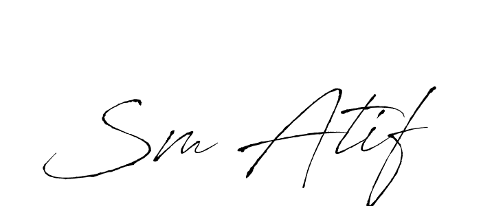 Antro_Vectra is a professional signature style that is perfect for those who want to add a touch of class to their signature. It is also a great choice for those who want to make their signature more unique. Get Sm Atif name to fancy signature for free. Sm Atif signature style 6 images and pictures png