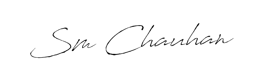How to make Sm Chauhan name signature. Use Antro_Vectra style for creating short signs online. This is the latest handwritten sign. Sm Chauhan signature style 6 images and pictures png