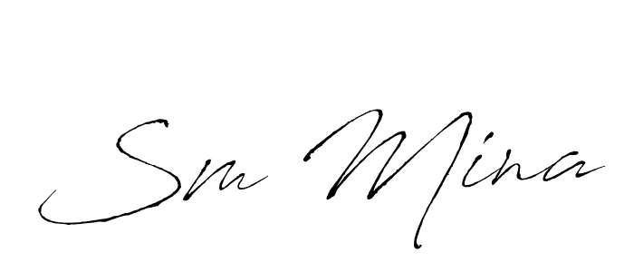 Similarly Antro_Vectra is the best handwritten signature design. Signature creator online .You can use it as an online autograph creator for name Sm Mina. Sm Mina signature style 6 images and pictures png