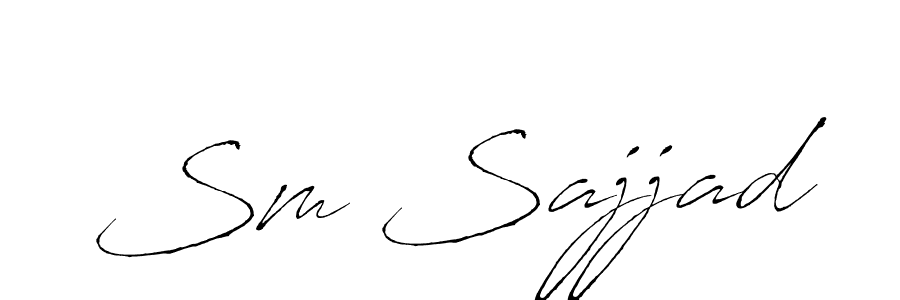 How to make Sm Sajjad name signature. Use Antro_Vectra style for creating short signs online. This is the latest handwritten sign. Sm Sajjad signature style 6 images and pictures png