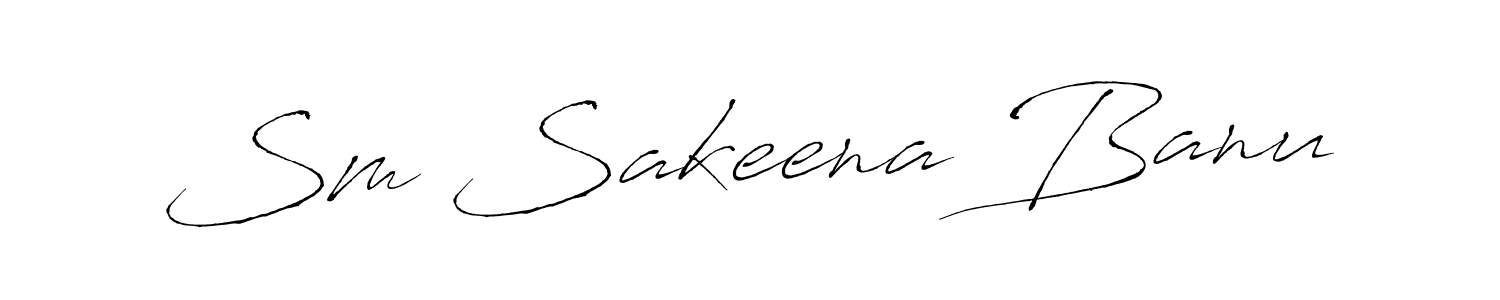How to make Sm Sakeena Banu name signature. Use Antro_Vectra style for creating short signs online. This is the latest handwritten sign. Sm Sakeena Banu signature style 6 images and pictures png