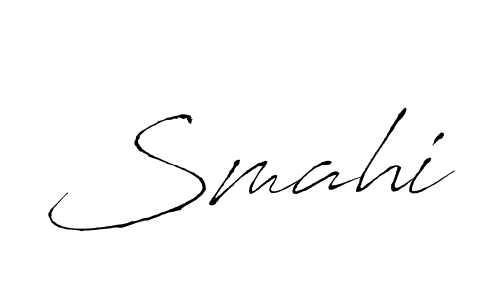 Design your own signature with our free online signature maker. With this signature software, you can create a handwritten (Antro_Vectra) signature for name Smahi. Smahi signature style 6 images and pictures png