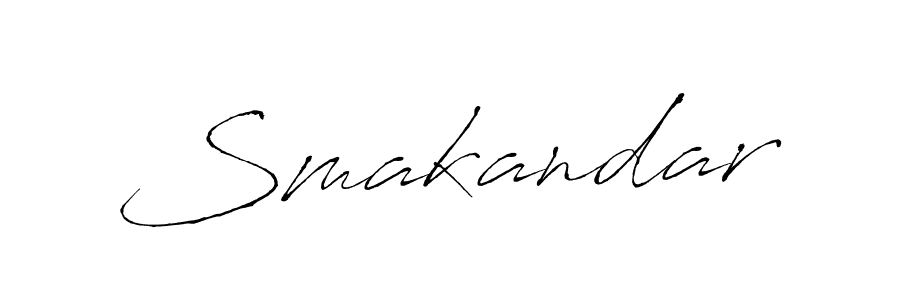 Use a signature maker to create a handwritten signature online. With this signature software, you can design (Antro_Vectra) your own signature for name Smakandar. Smakandar signature style 6 images and pictures png