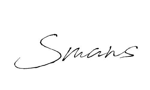 Make a beautiful signature design for name Smans. With this signature (Antro_Vectra) style, you can create a handwritten signature for free. Smans signature style 6 images and pictures png