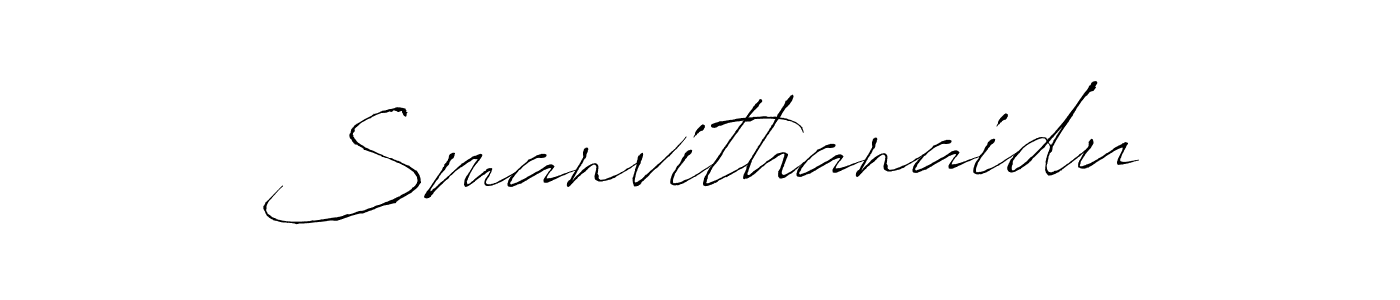 Make a beautiful signature design for name Smanvithanaidu. With this signature (Antro_Vectra) style, you can create a handwritten signature for free. Smanvithanaidu signature style 6 images and pictures png