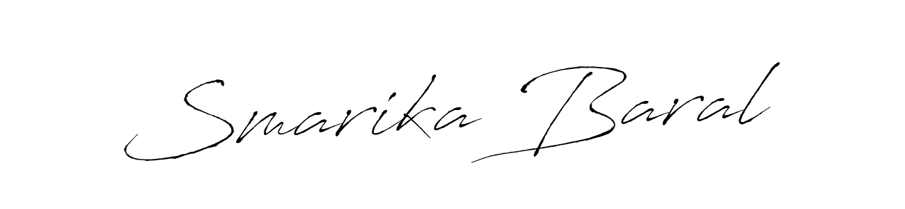 Smarika Baral stylish signature style. Best Handwritten Sign (Antro_Vectra) for my name. Handwritten Signature Collection Ideas for my name Smarika Baral. Smarika Baral signature style 6 images and pictures png