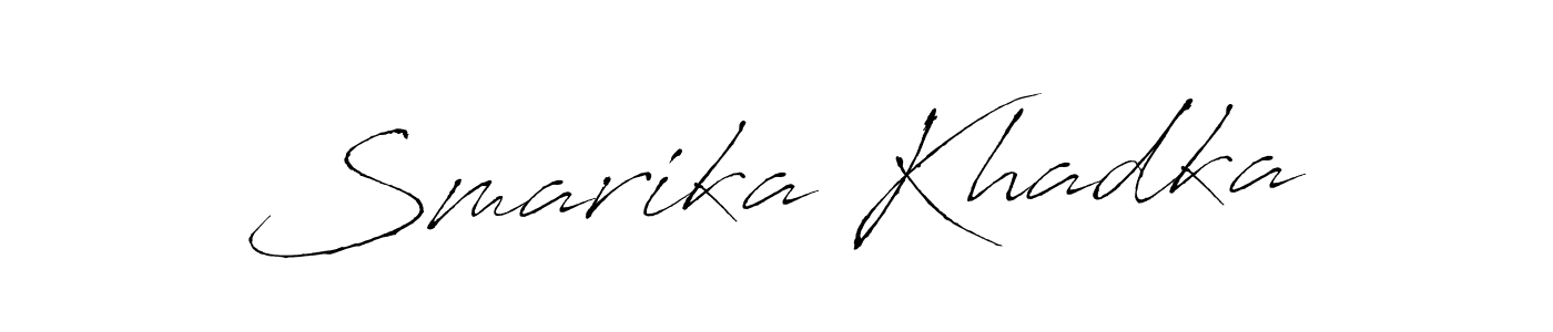 You should practise on your own different ways (Antro_Vectra) to write your name (Smarika Khadka) in signature. don't let someone else do it for you. Smarika Khadka signature style 6 images and pictures png