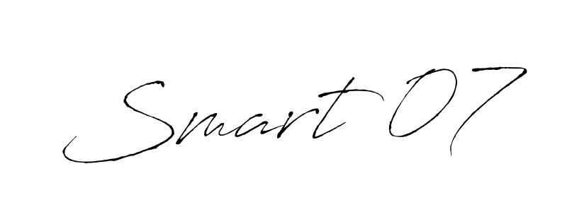 Design your own signature with our free online signature maker. With this signature software, you can create a handwritten (Antro_Vectra) signature for name Smart 07. Smart 07 signature style 6 images and pictures png